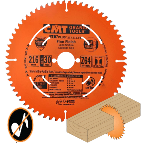 CMT 273.216.64M PIŁA TARCZA DO DREWNA 216x30 mm  Z64 HW CIĘCIE POPRZECZNE