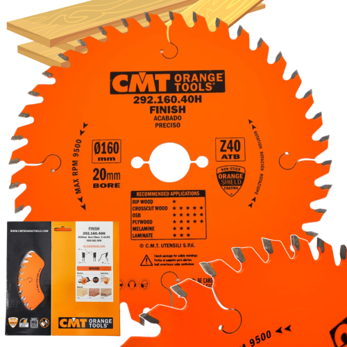 CMT 292.160.40H Orange Piła do cięcia poprzecznego do elektronarzędzi - D160x2,2 d20 Z40 HW