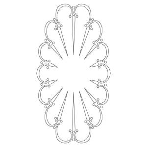 CMT Szablon wzór “hiszpański wachlarz” 380x200mm CRCS-806