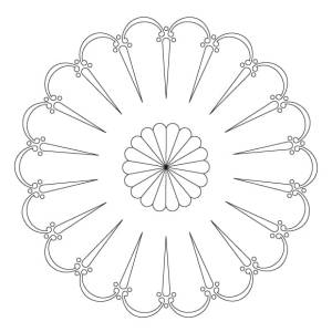 CMT Szablon wzór „duży hiszpański wachlarz” 400mm