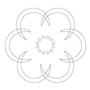 CMT Szablon wzory Rosette Wzór ROZETA 79x62mm