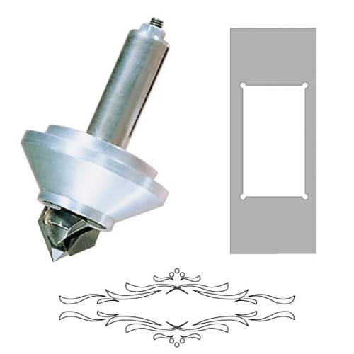 CMT Zestaw 3D Router Carver™, frez 3D S=8mm, klasyczny szablon z ramką