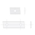 IGM N014 Płytka wymienna z węglika spiekanego Z2 skośna - 50x12x1,5 LaminatMDF P