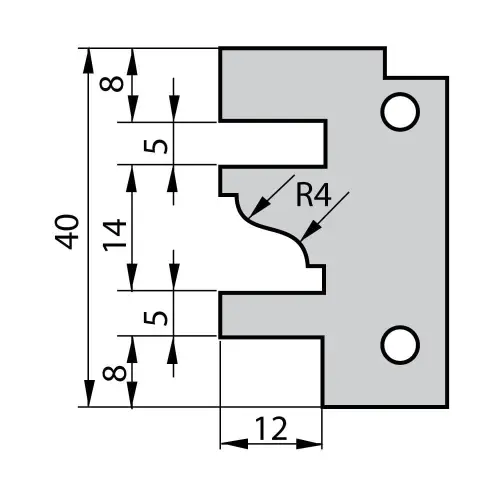 IGM Nóż profilowy do 641 - profil E, 40x26x2mm